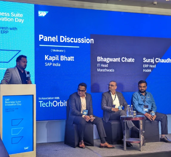 SAP panel discussion at Innovation Day Pune on enterprise systems, SAP S/4HANA, and ERP strategy