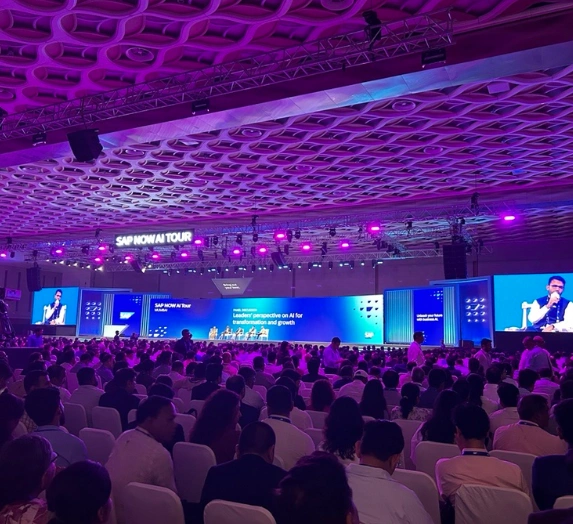 SAP NOW AI Tour Mumbai branding highlighting SAP Business AI, intelligent enterprise, and digital transformation