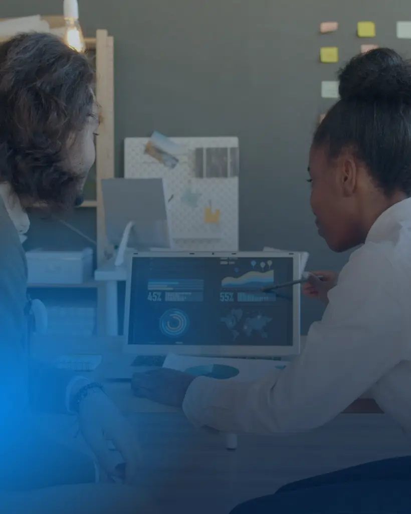A professional analyzing data on a tablet, showcasing SAP integration services for external systems, API integration, and seamless cross-platform data connectivity