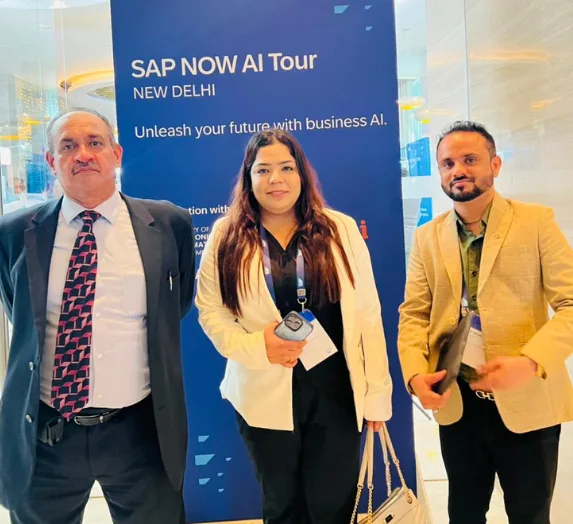 TechOrbit team at SAP NOW AI Tour Delhi participating in SAP Business AI and cloud transformation event