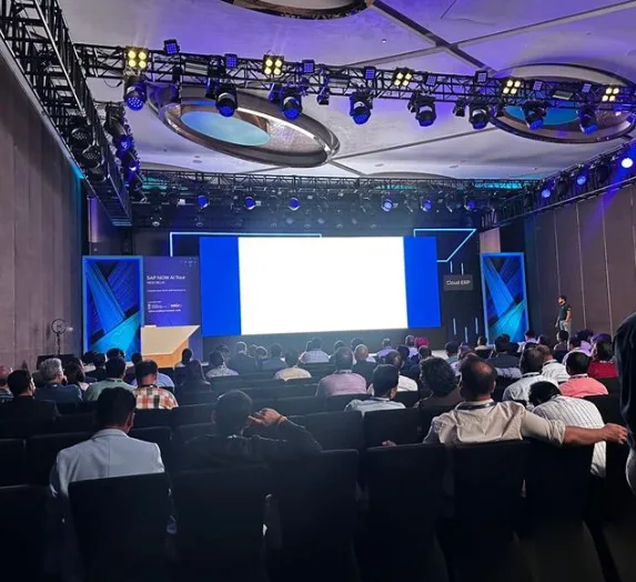 Audience attending SAP NOW AI Tour Delhi session on SAP AI, data platforms, and enterprise transformation
